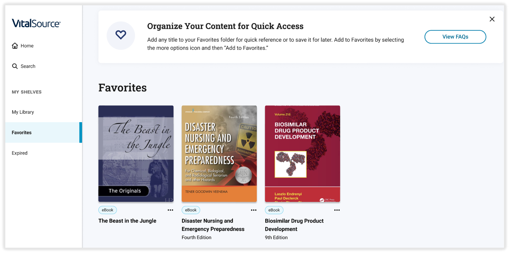 May 2024 Bookshelf Library Enhancements VitalSource Success