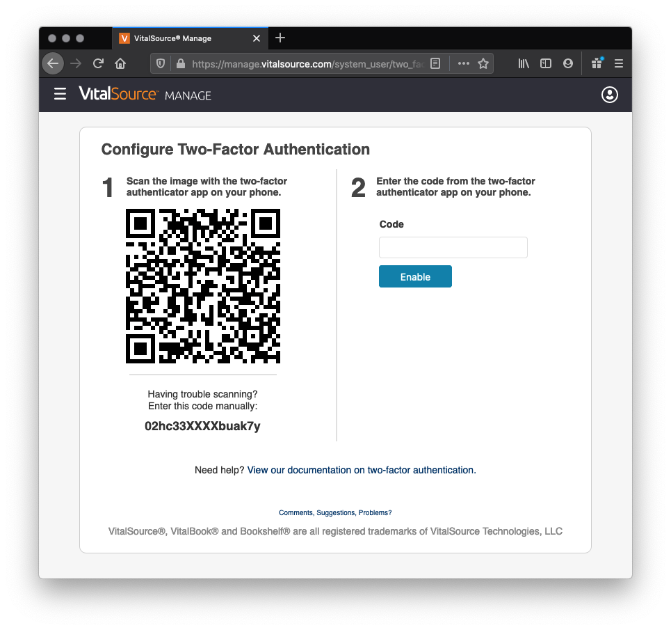 Two factor autentication