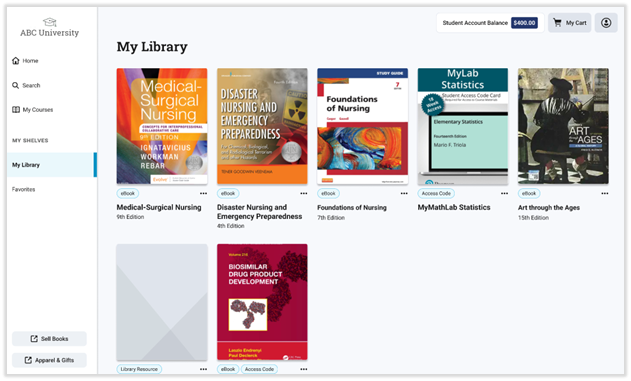 Accessing material from My Library view