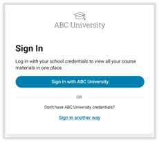 A screenshot of a sign in page