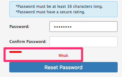 Weak password security level diagram