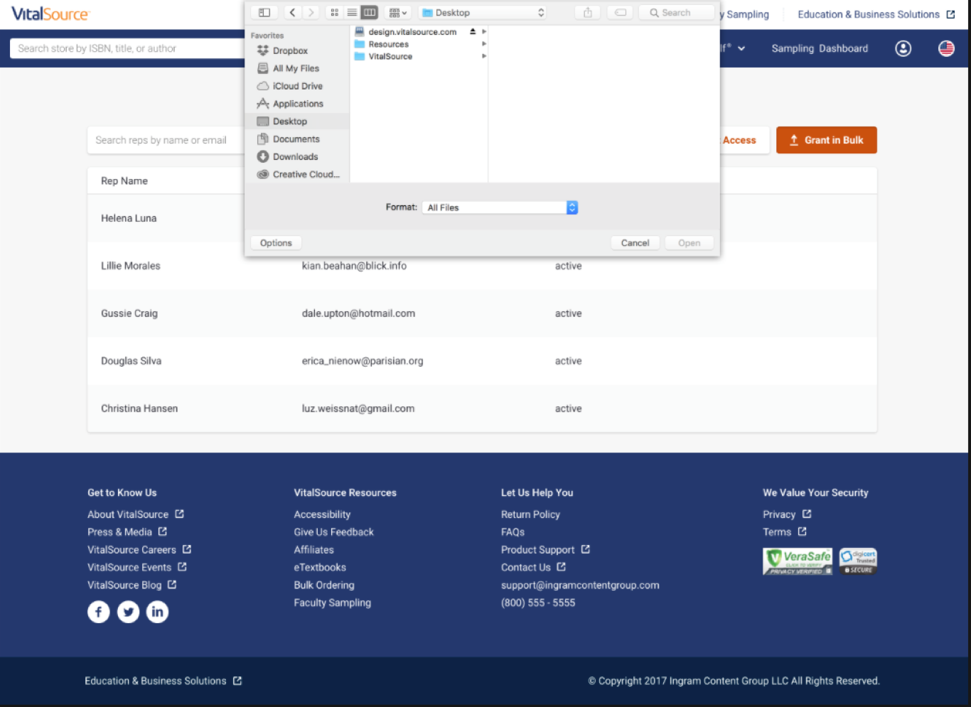 Add new Publisher Reps screen
